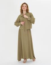 iç elbiseli keten takım