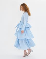 çizgili kat kat elbise 4