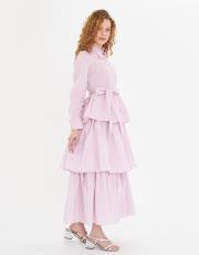 çizgili kat kat elbise 3