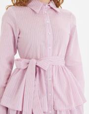 çizgili kat kat elbise 4