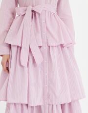 çizgili kat kat elbise 5